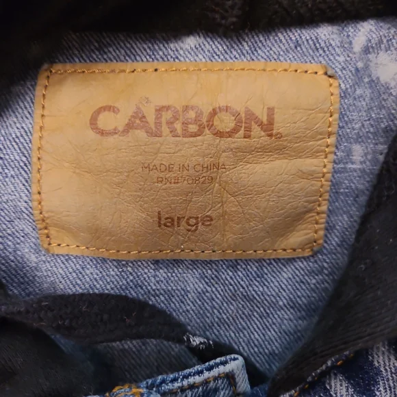 Carbon Denim With Sweatshirt Sleeve Jacket Size L - Picture 4 of 4